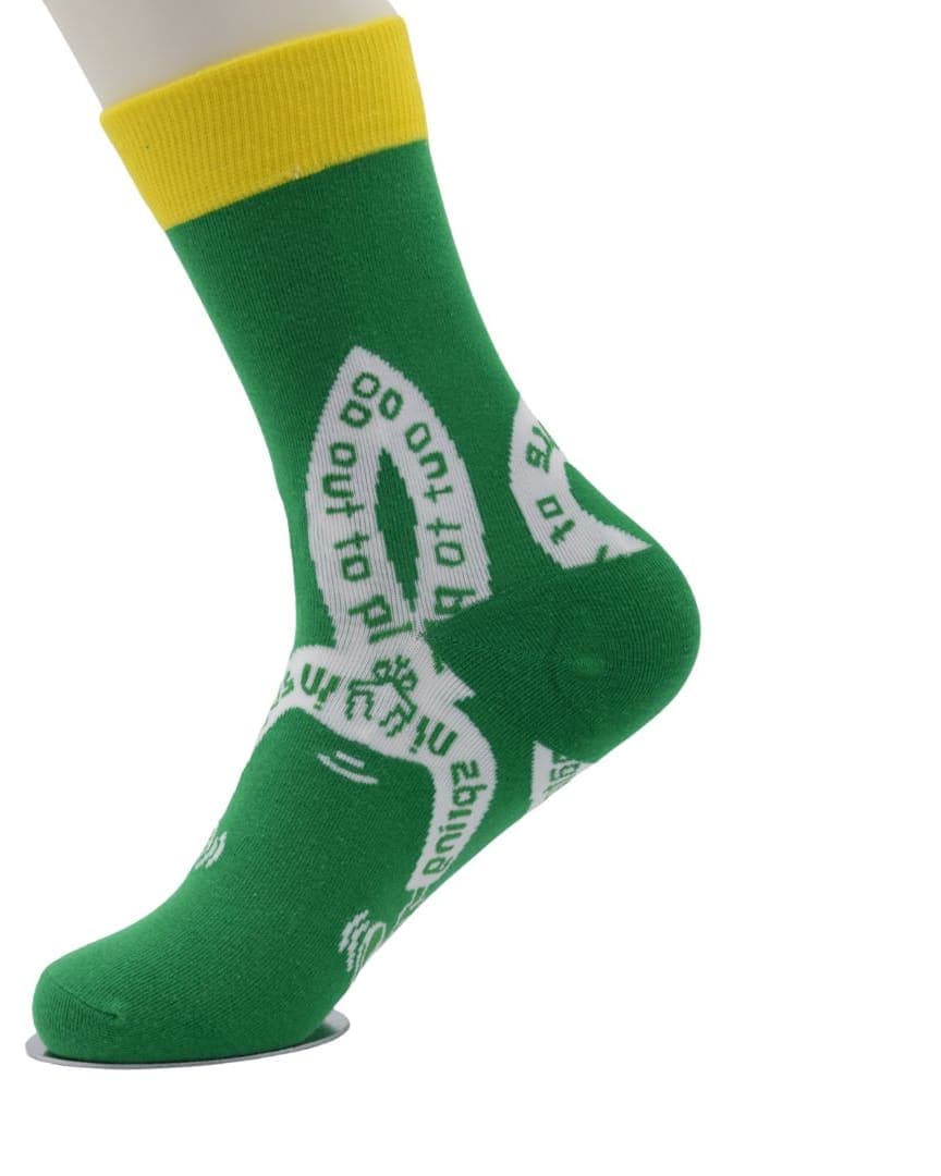 Green & Yellow Quote Socks – "Embrace the Journey" hover