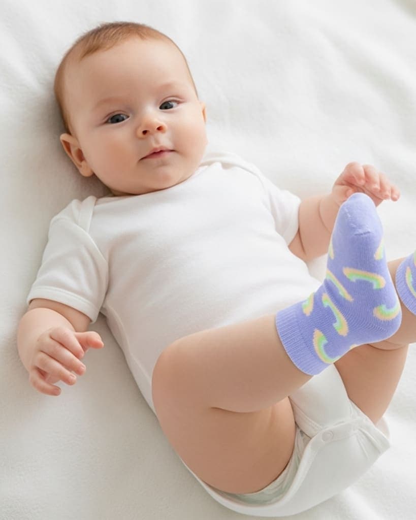Kids’ Rainbow Pattern Socks – Lavender hover