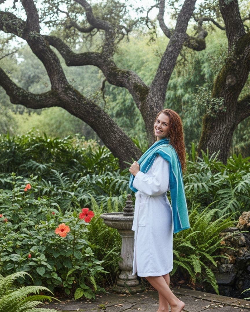 Luxury Quick Dry Sky Blue Cotton Bath Towel – 605 GSM, Large Size 140×75 cm, Ultra Soft & Super Absorbent hover