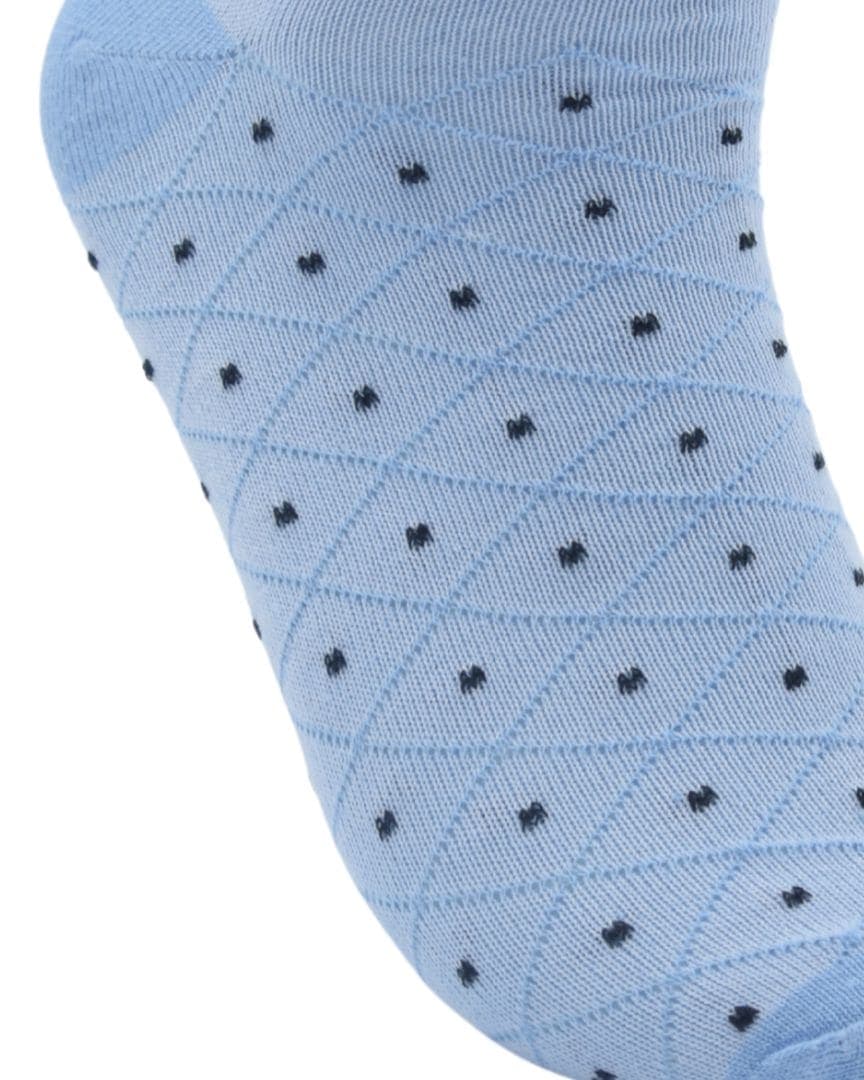 Light Blue Ankle Socks with Mini Dot Pattern – Soft & Breathable Everyday Comfort hover