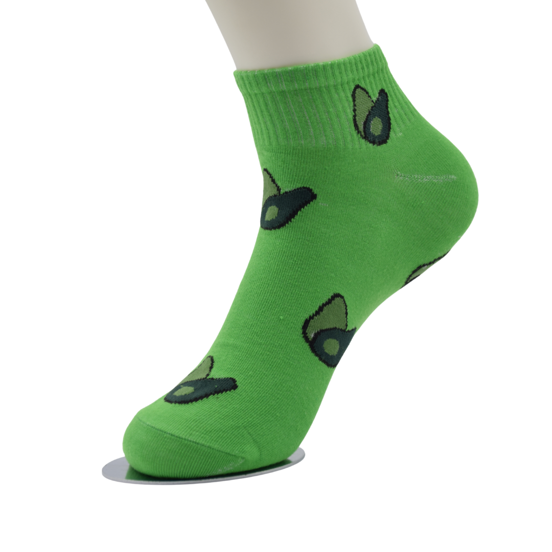 Green Avocado Ankle Socks – Fun & Comfy Fruit Design