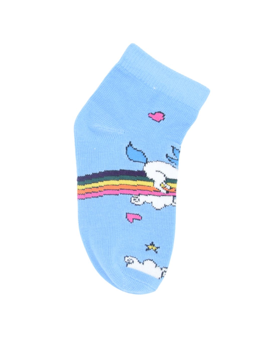 Kids Unicorn Rainbow Ankle Socks – Blue | Magical Cotton Comfort
