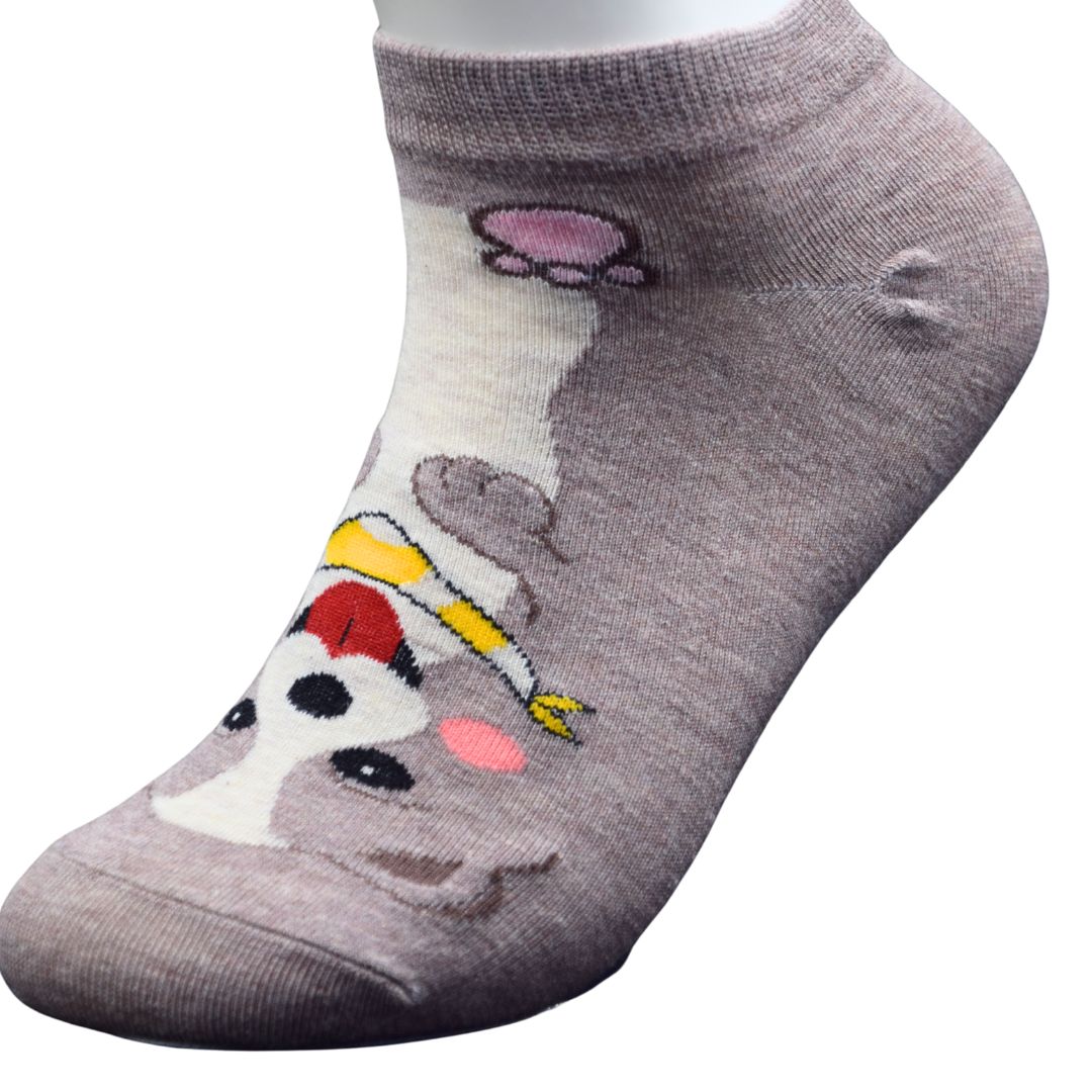 Cute Dog Print Ankle Socks – Soft & Playful Everyday Wear