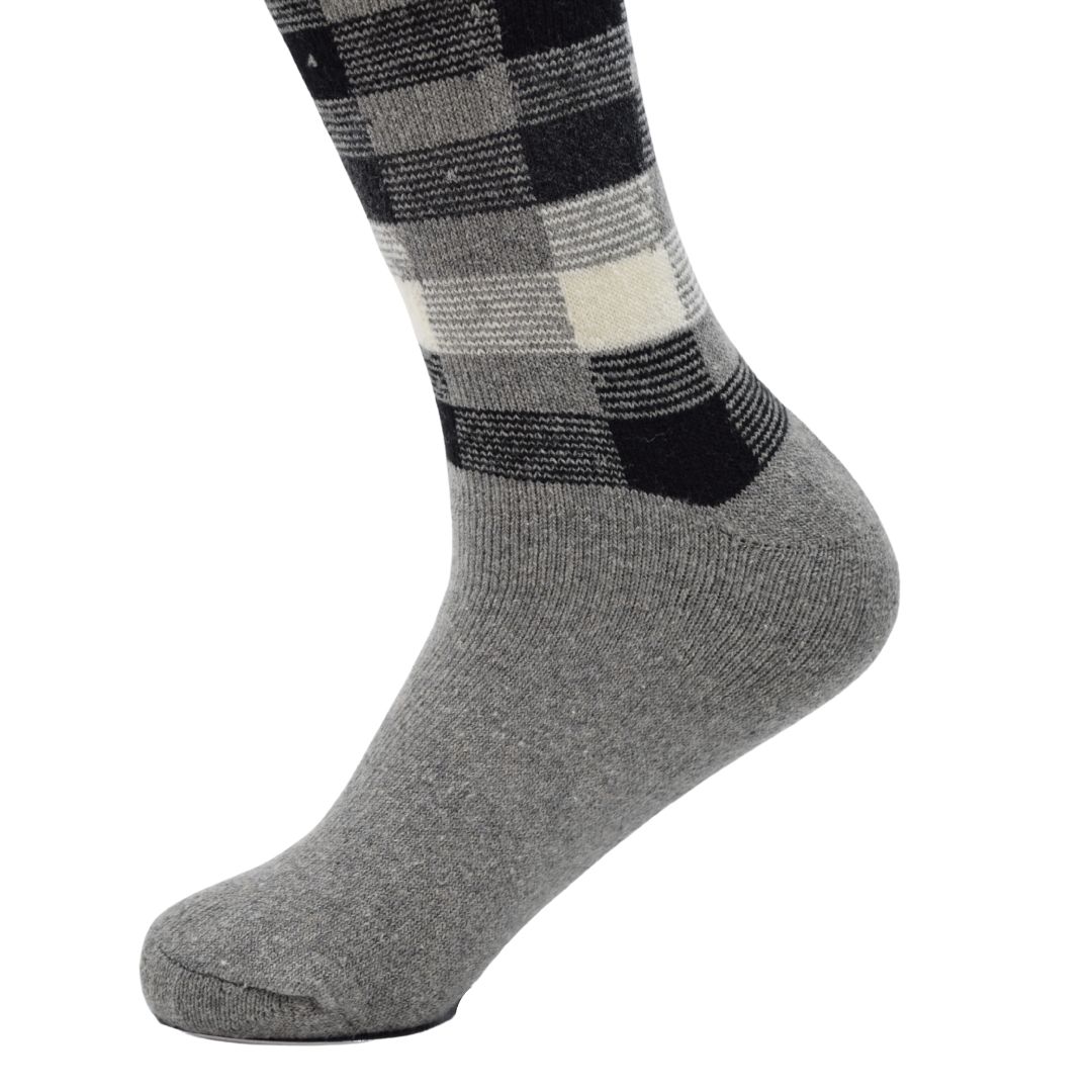 Premium Wool Checkered Socks Gift Box – 5 Pair Set | Cozy Winter Socks