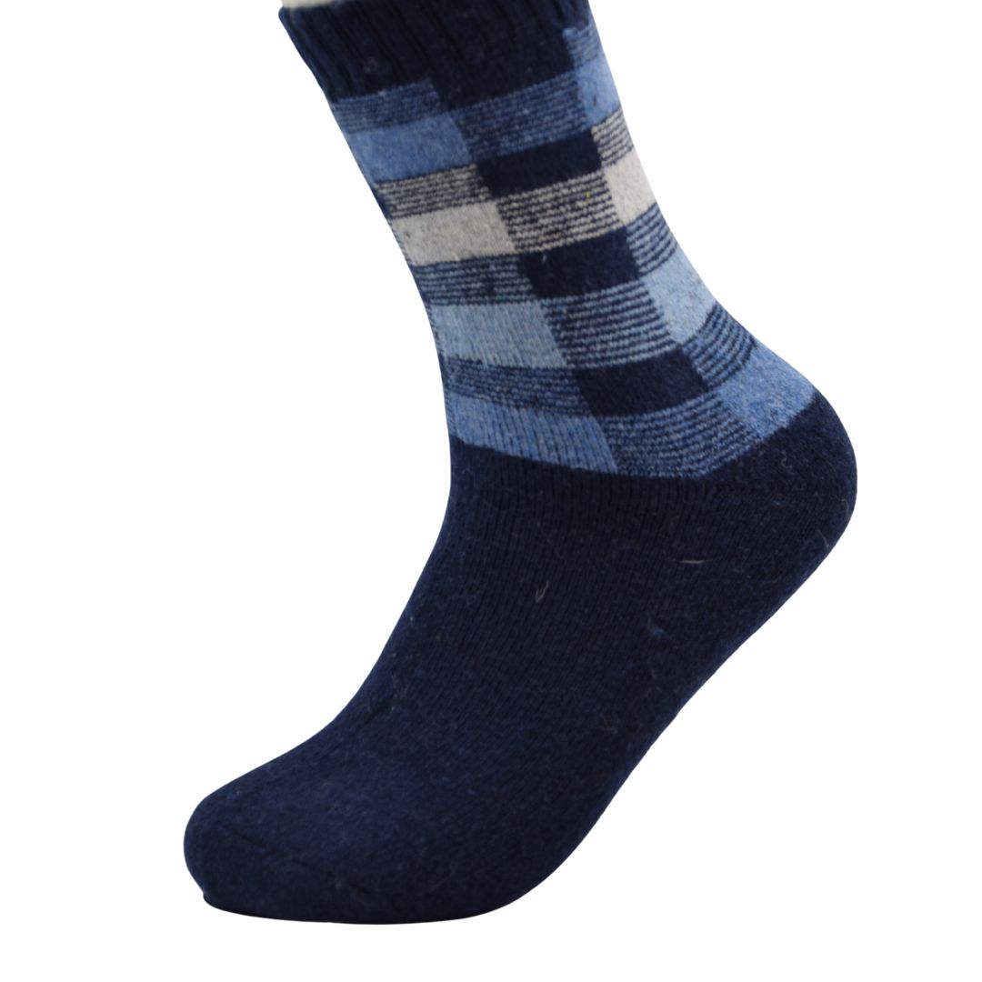 Premium Wool Checkered Socks Gift Box – 5 Pair Set | Cozy Winter Socks