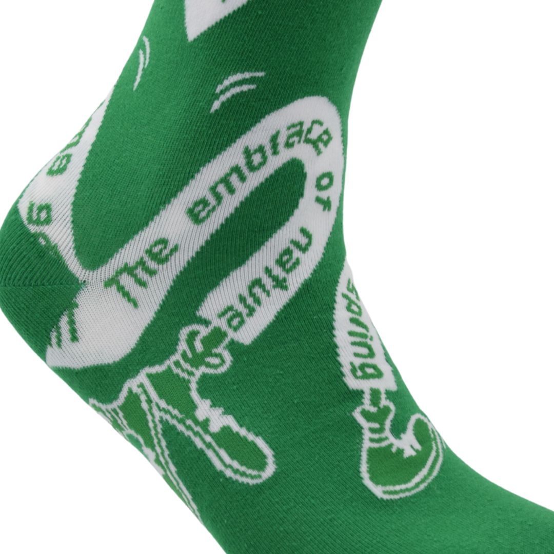 Green & Yellow Quote Socks – "Embrace the Journey"