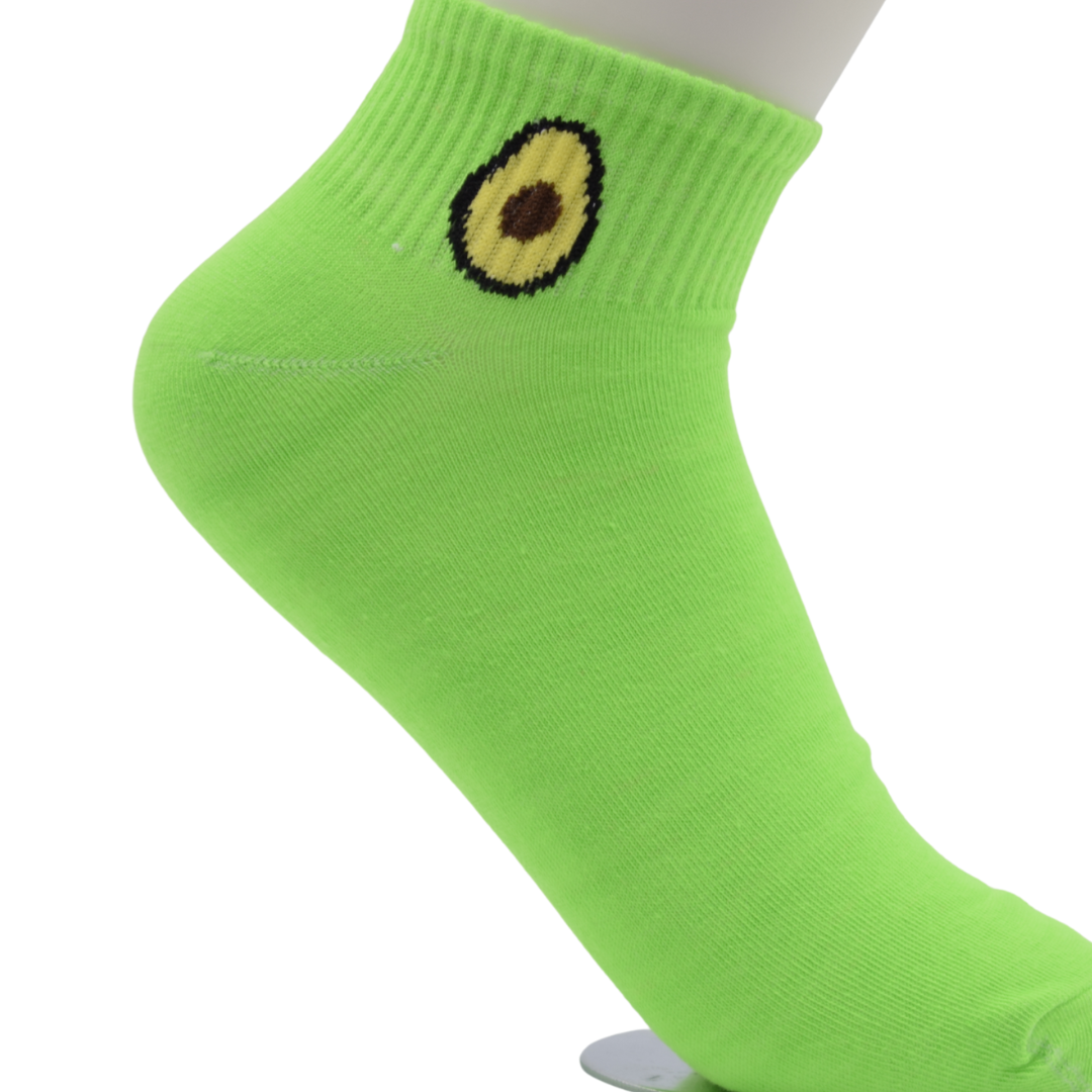 Bright Green Avocado Ankle Socks – Fun & Comfy Everyday Wear