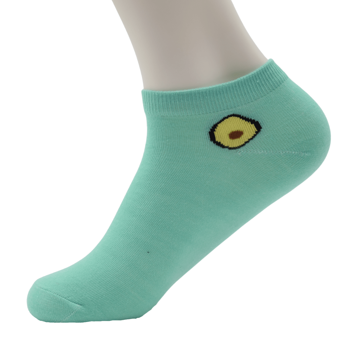 Turquoise Avocado Ankle Socks – Minimal & Fun Fruit Design