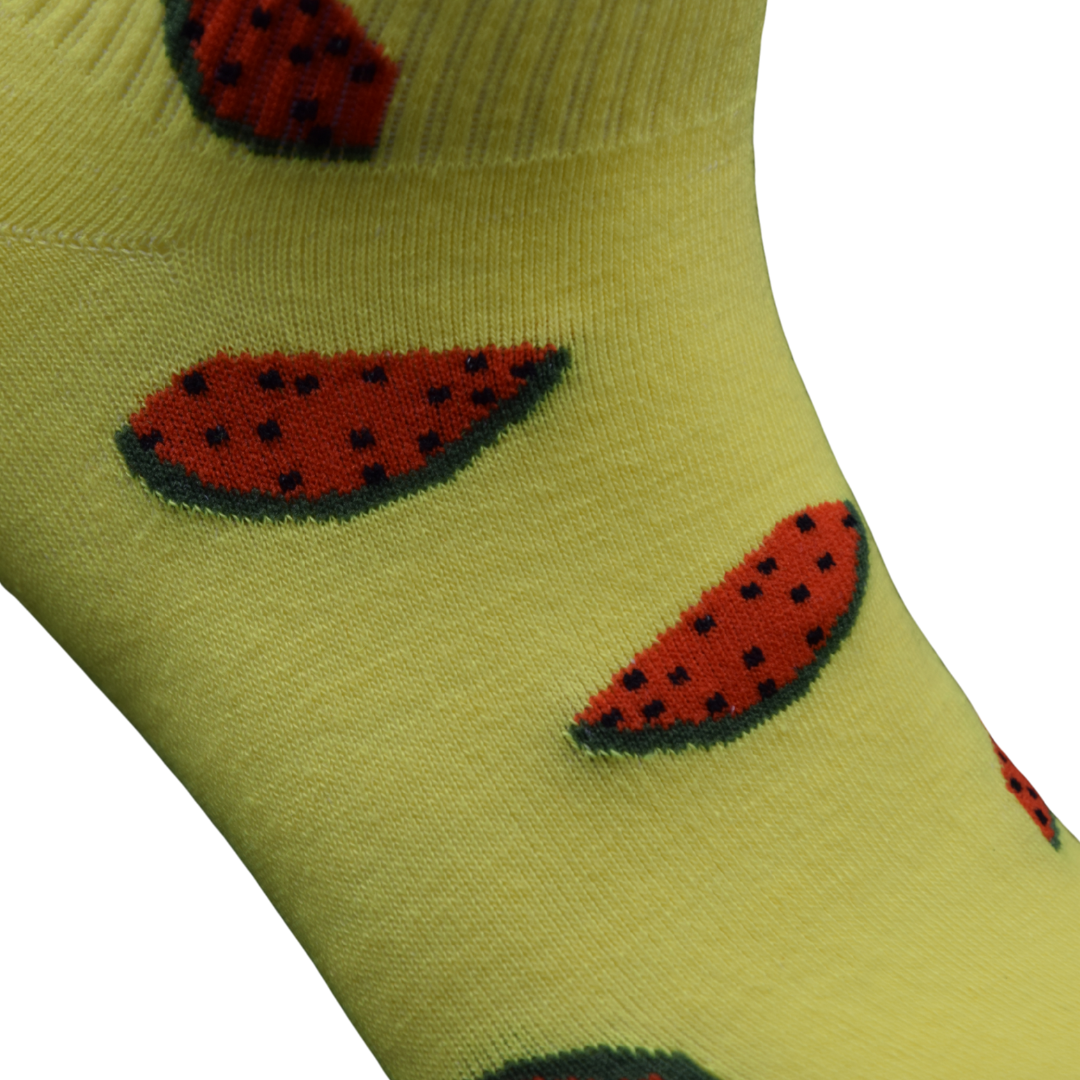 Yellow Watermelon Print Ankle Socks – Fun & Fresh Style
