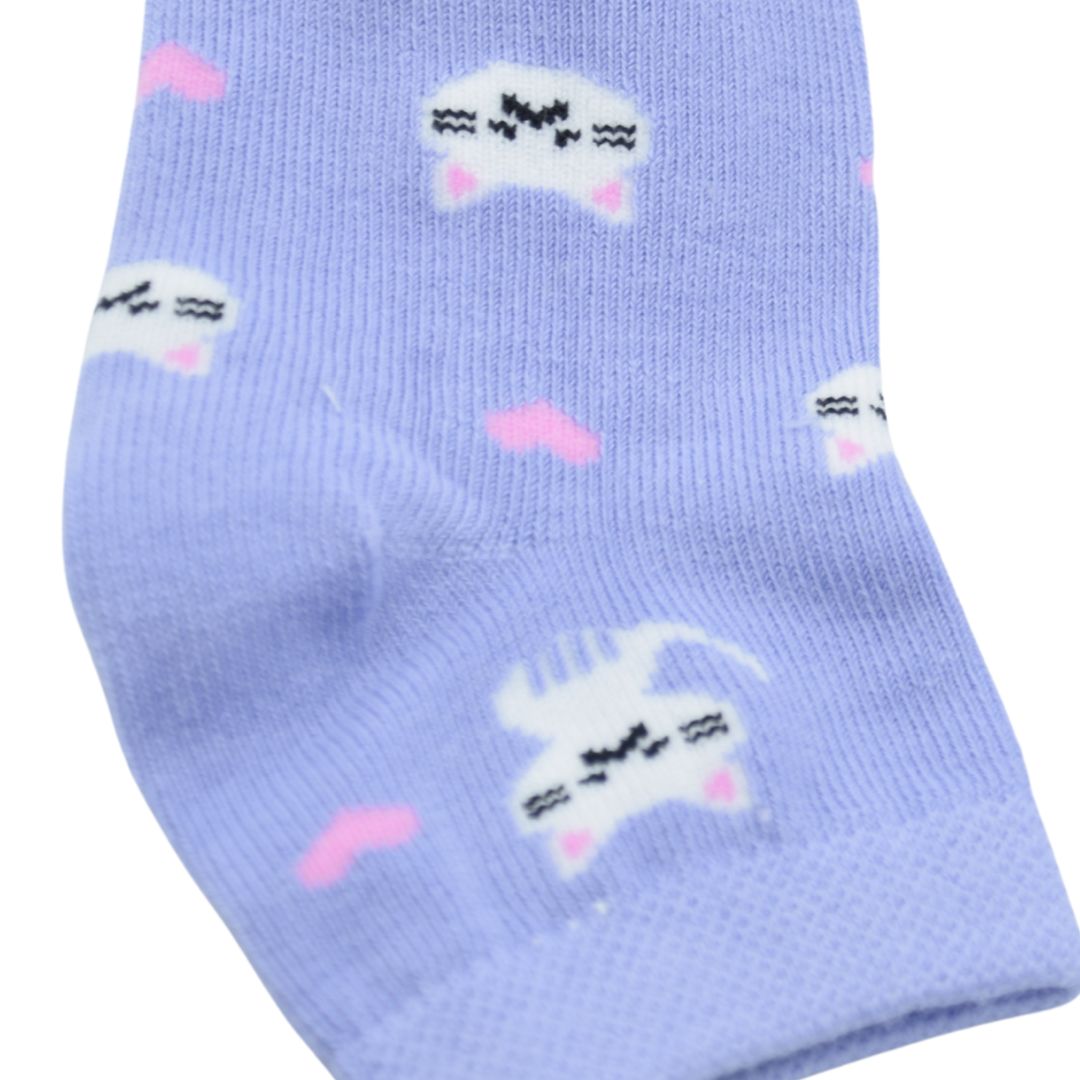 Cute Purple Kitty Ankle Socks for Kids
