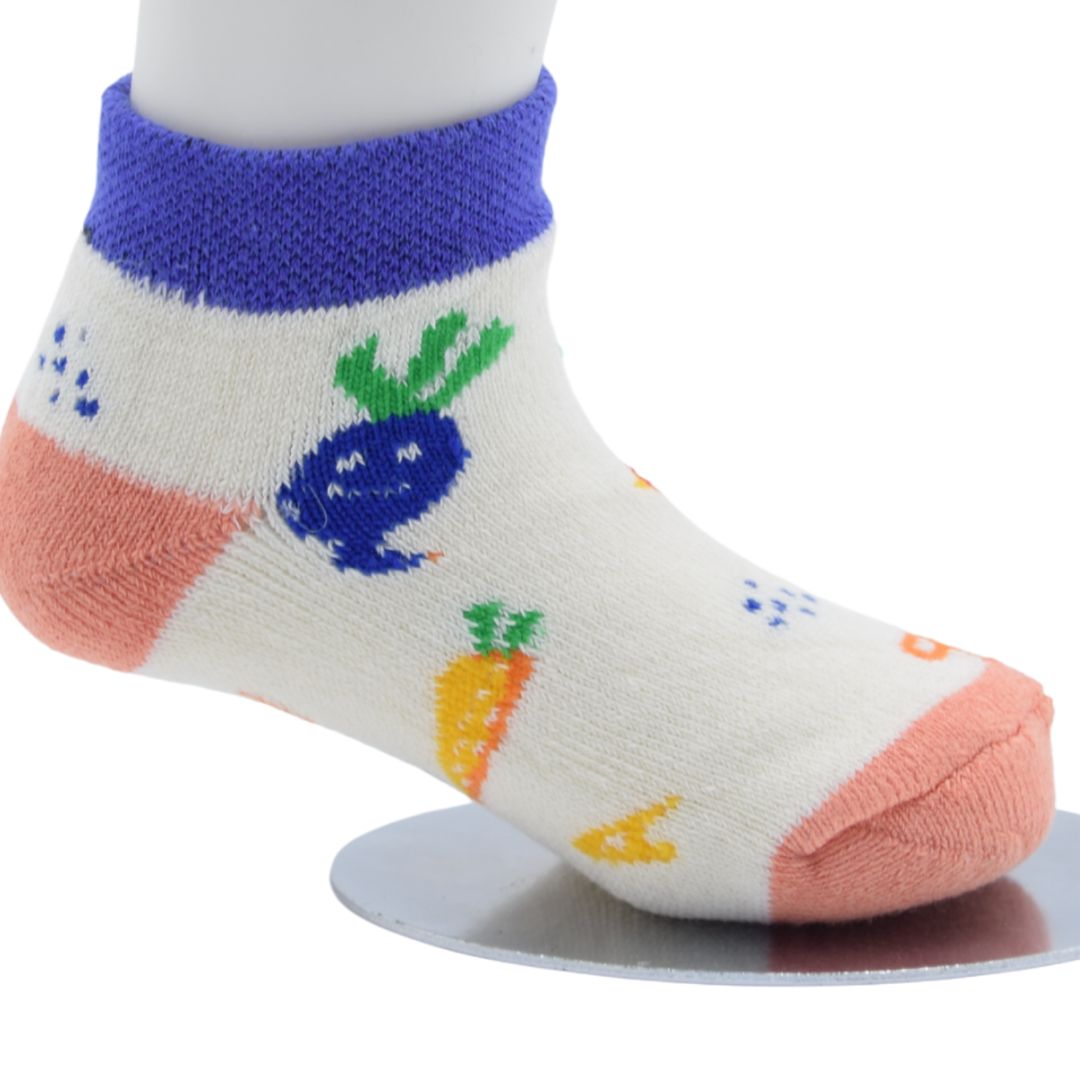 Veggie Fun Baby Ankle Socks – Carrot & Beet Print