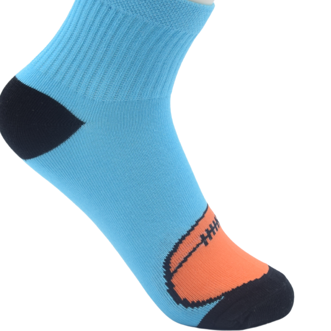 Kids’ Sporty Blue Socks with Basketball Design