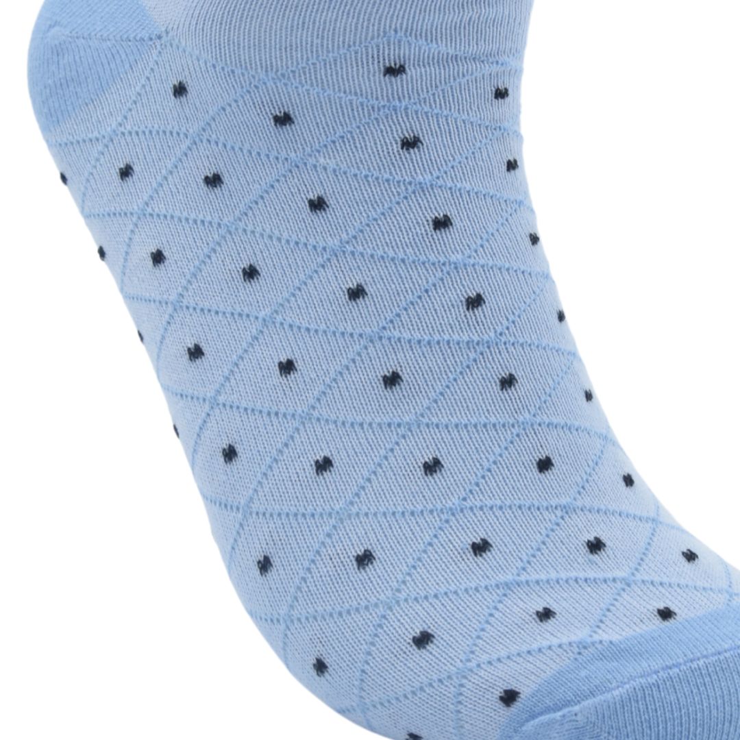 Light Blue Ankle Socks with Mini Dot Pattern – Soft & Breathable Everyday Comfort