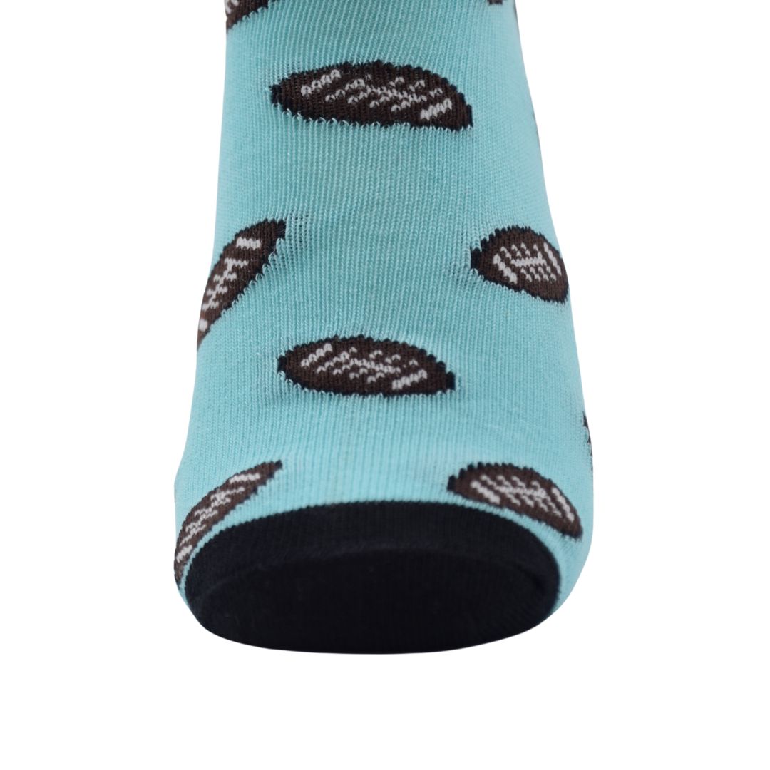 Sky Blue Football Print Ankle Socks – Soft & Stylish